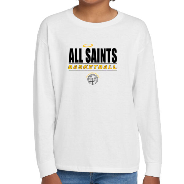 All Saints CYO Basketball Youth Heavy Cotton 100% Cotton Long Sleeve T Shirt Thumbnail